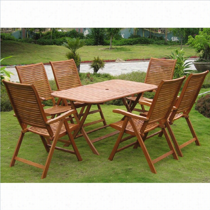 International Caravan Aviles 7 Piece Wood Patio Dining Sett In Natural