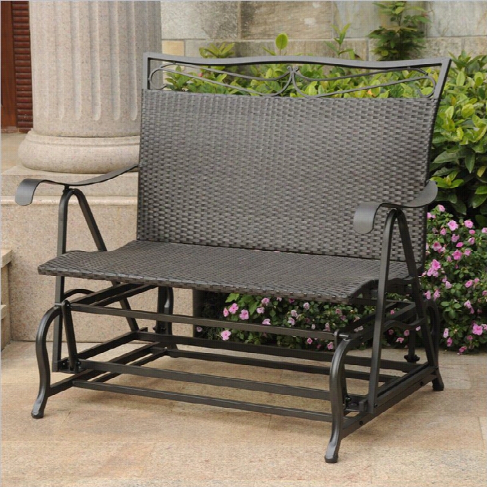 Intternational Caravan Valencia 2 Seater Patio Glider In Antique Black