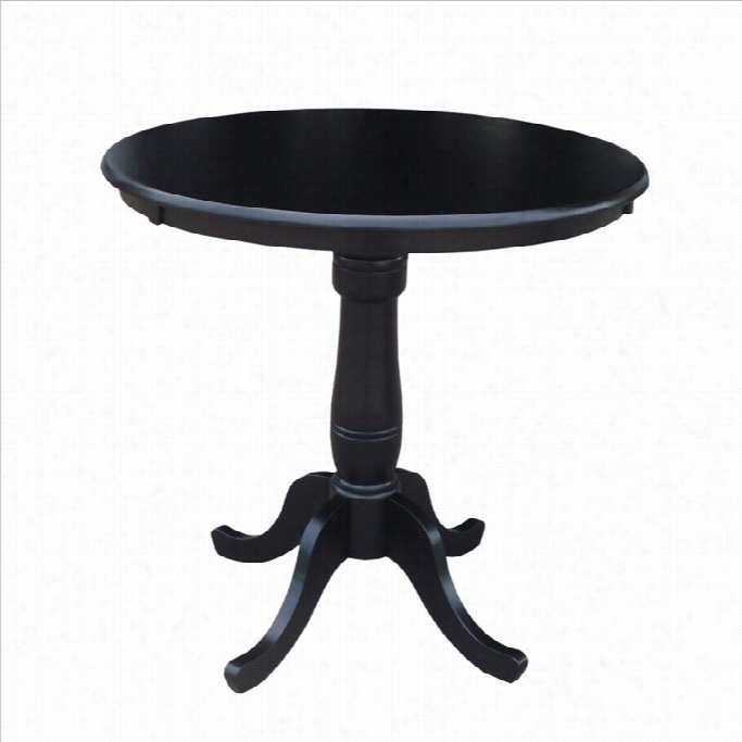 International Concepts 36 Rounnd Counter Heihgt Abstruse Dining Table In Black