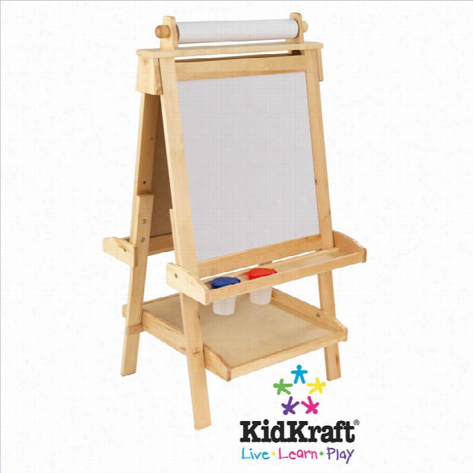 Kidkkraft Deluxe Wood Easel Wi Th Paper Rolll