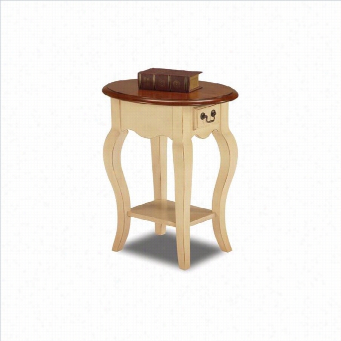 Leick Furniture Frrench Oval End Table I Ivory Ifnish