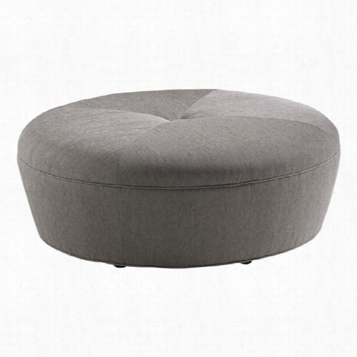 Lexington Arrera Claudia Rounf  Fabric Ottoman In Gray