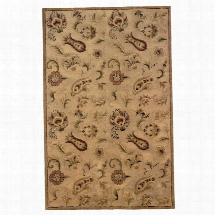 Linon Ashton 8' X 11' Hand Tufted  Wool Rug In Pale Gold