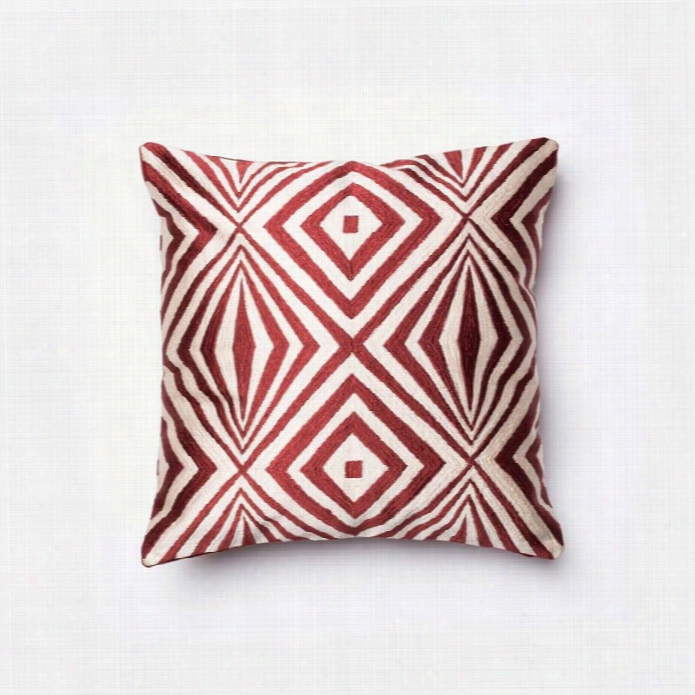 Loloi 1'6 X 1'6 Cotton Poly Pillow In Re And Ivory