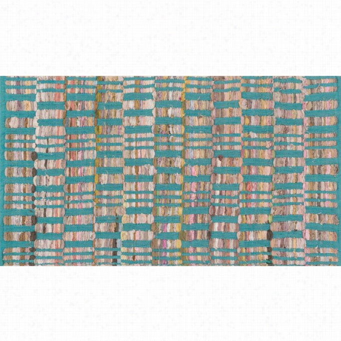Loloi Aiden 1'8 X 3' Hand Woven Cotton Rug In Turquoise
