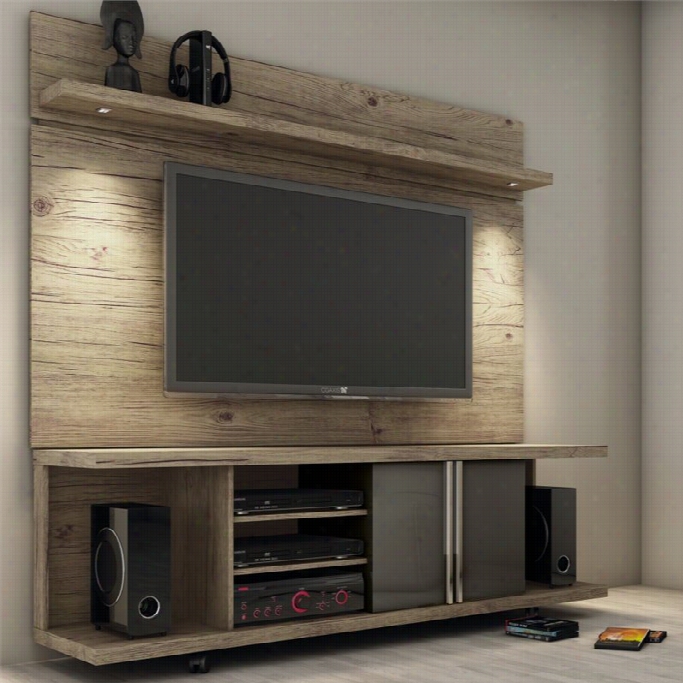 Manhattaan Comfort 71 Tv Stand And Panel In Natura L And Onyx