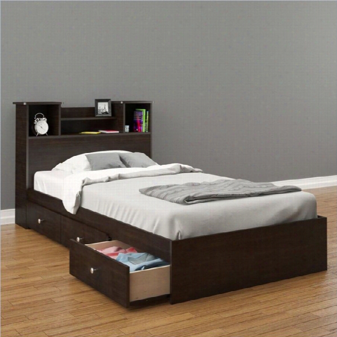 Nexera Pocono 2 Piece Tqin Bedroom Set In Espresso With 3 Drawers