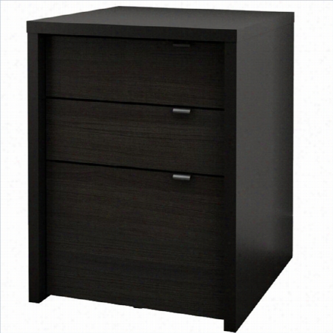 Nexera Sereni-t 3 Drawer Filing Cabinet In Black An D Ebony