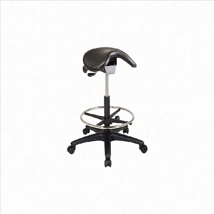 Office Star Adjustable Backless Saddle Stool