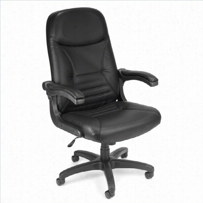 Ofm Mobilearm Black Leather Executive Office Chair