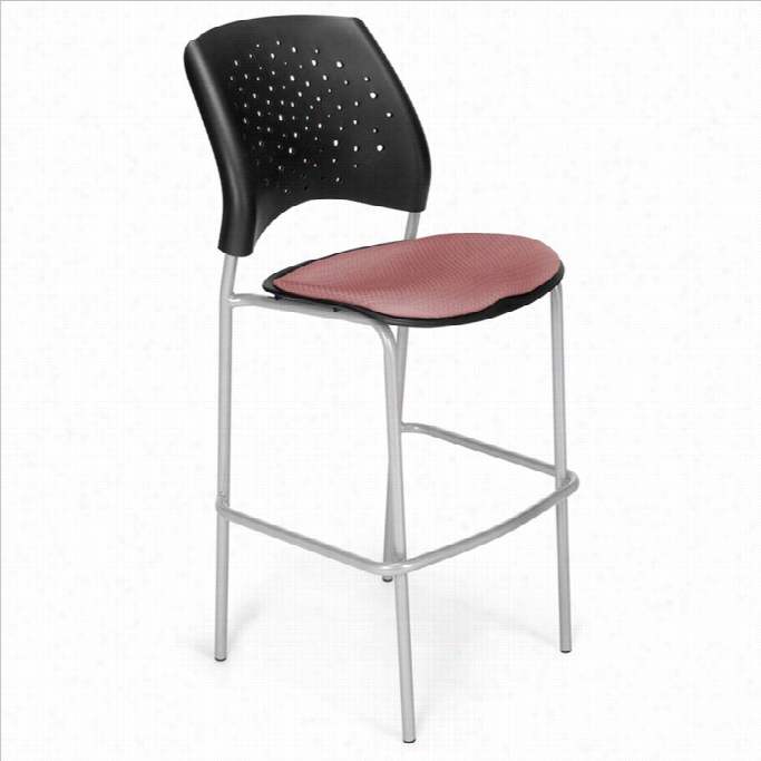 Of M Star 31.25 Silver Stool In Coral Pink