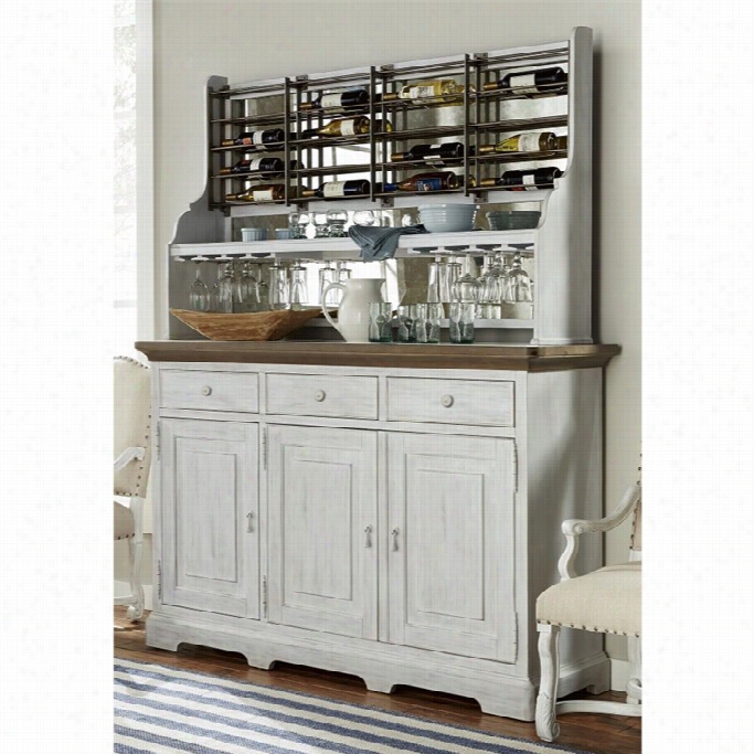 Paula Deen Home Dogwood Buffet Table With Wine Rack In Blossom