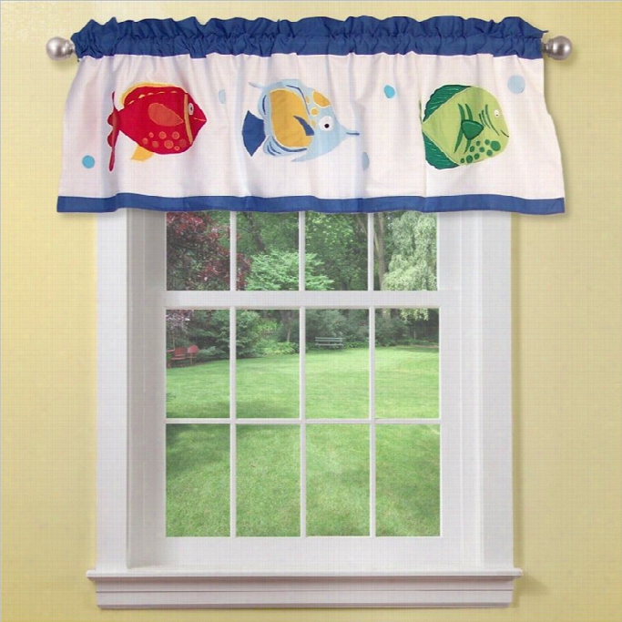 Pem America Colorful Sea Window Valance With Colore Fish Pattern