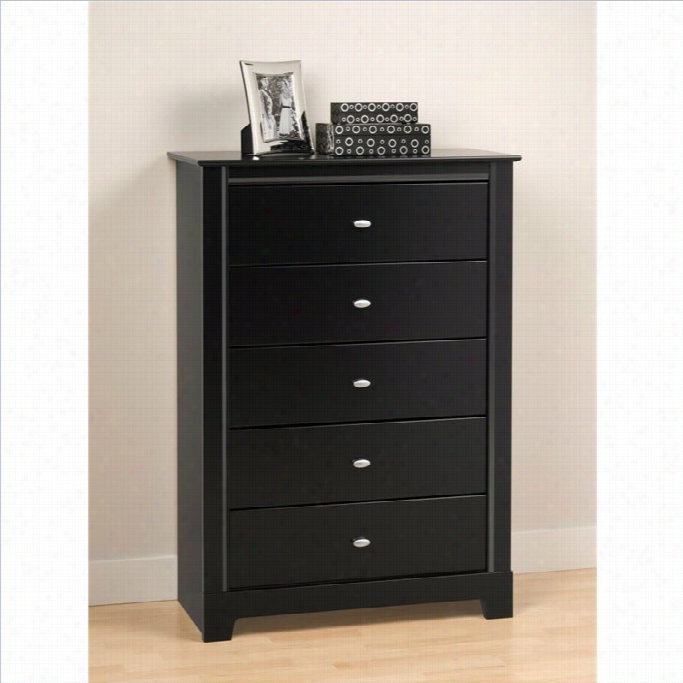 Prepac Kallisto 5 Drawer Chest In Black Finish