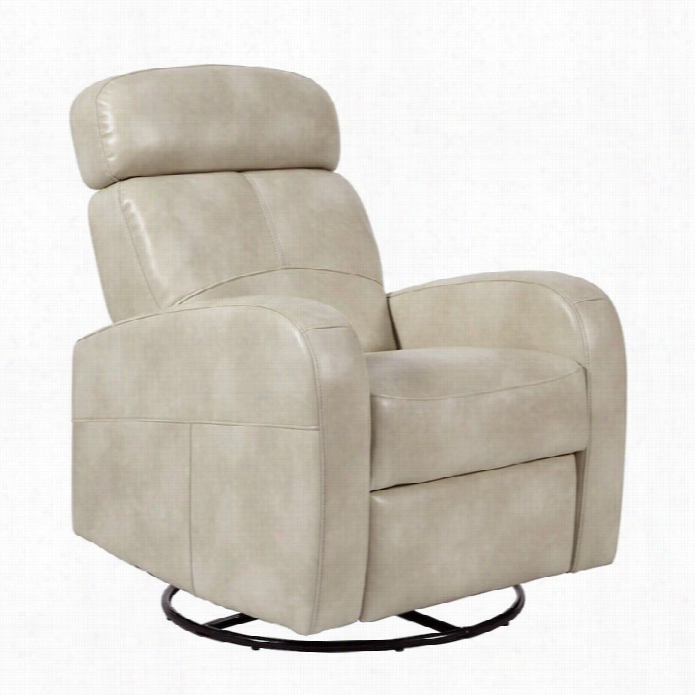 Pri Laurel Fabirc Swivel Glider Recliner In Cream Rehide