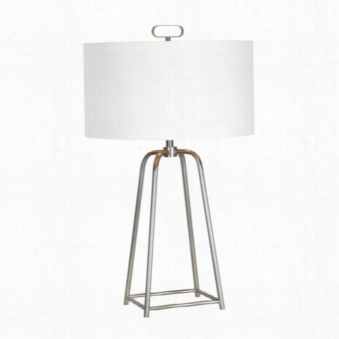 Renwil Boddice Table Lamp In Satin Nickel