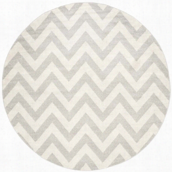 Safavieh Amhherst Light Grey Indoor Outdoor Rug - Round 5'