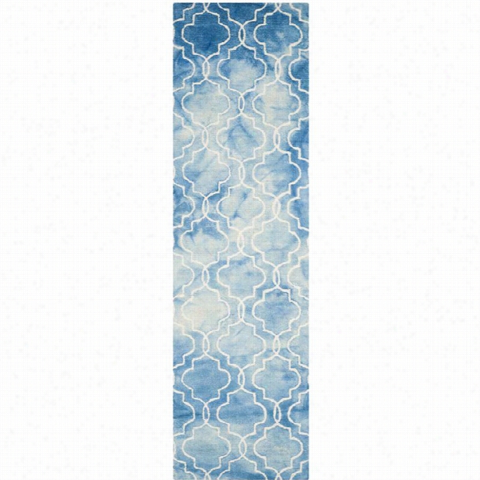 Safav Ieh Dip Dyed Blue Conte Mpozry Rugg - Runner 2'3 X 10'