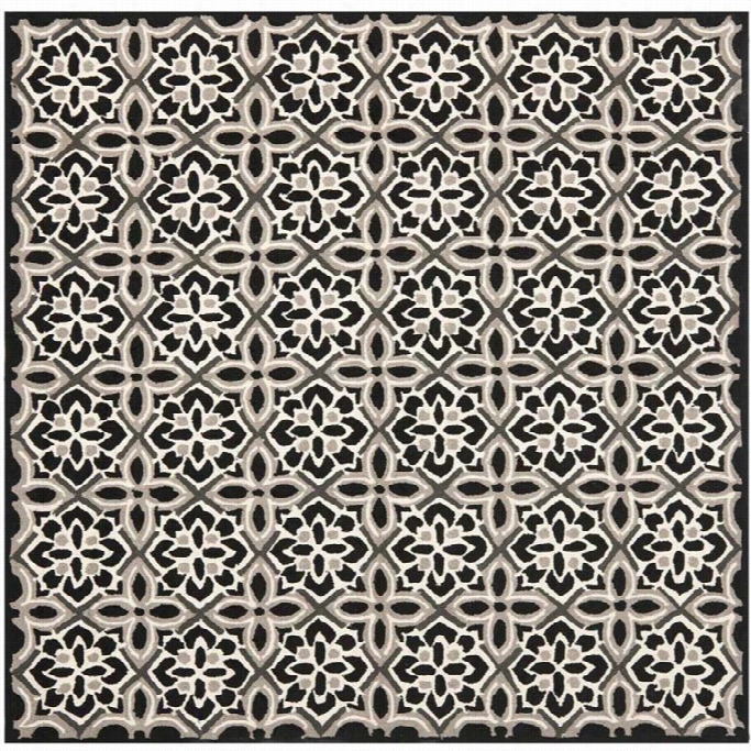 Safavieh Four Seasons Black Indoor Outdoor Rug - Square 6'