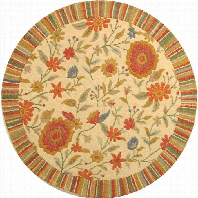 Saavieh Jardin Round Rug In Ivory-5'-9 X 5'-9 Round