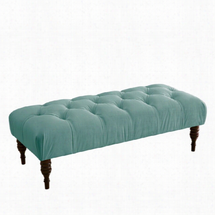 Skyline Tufted Bench In Caribbean