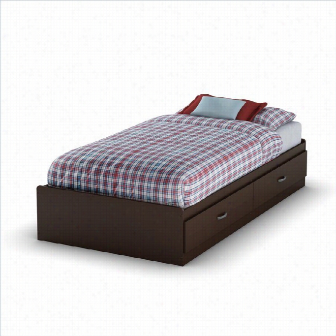 South Shore Logik Twin Mates Storage Bed In Cbocolate Finish