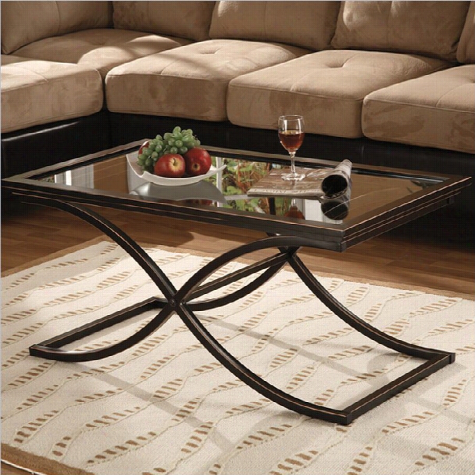 Southerly Enterprises Vogue Black Coffee Table With Glas Top