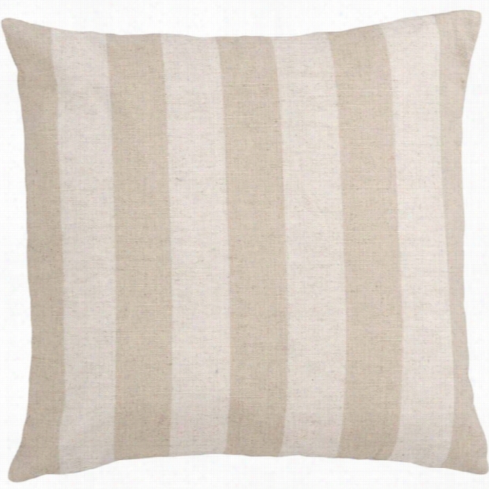 Surya Simple Stripe Poly Fill 22 Square Pillow In Gray