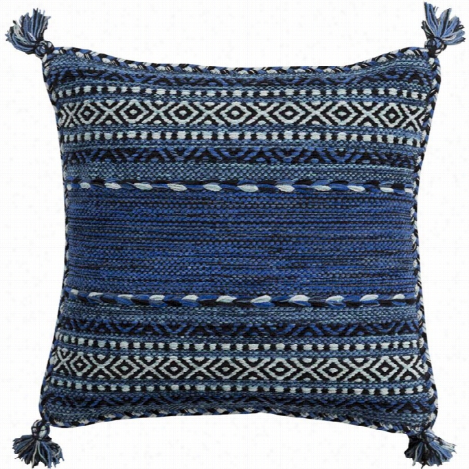 Surya Tr Enza Down Fil L 22 Square Pillow In Blue