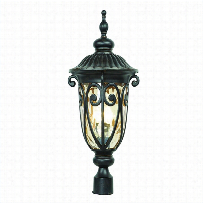 Yosemite Home Decor Viviana 3 Lights Exterior In Oil Rubbed Brown With Gold Stone Glass Large