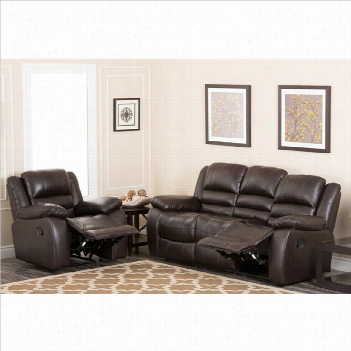 Abbyson Living Levari Italian Leather Sofa Sets In Darrk Truffle