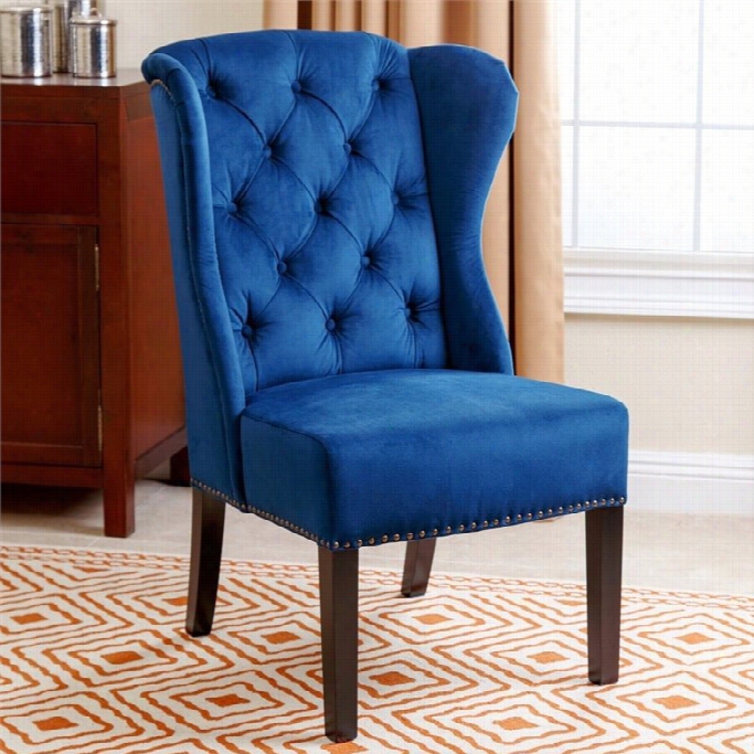 Abbyson Living Tesla Velvet Dining Chair In Navy Blue