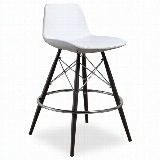 Aeon Furniture Alyssa-1 23 Bar Stool In White  (set Of 2)