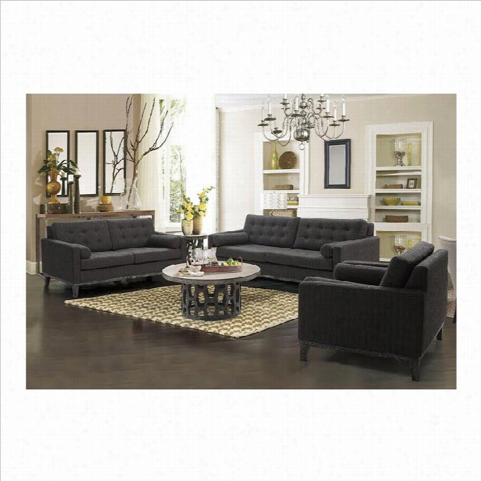 Armen Living 3pc Chenill E Centennial Sofa Est