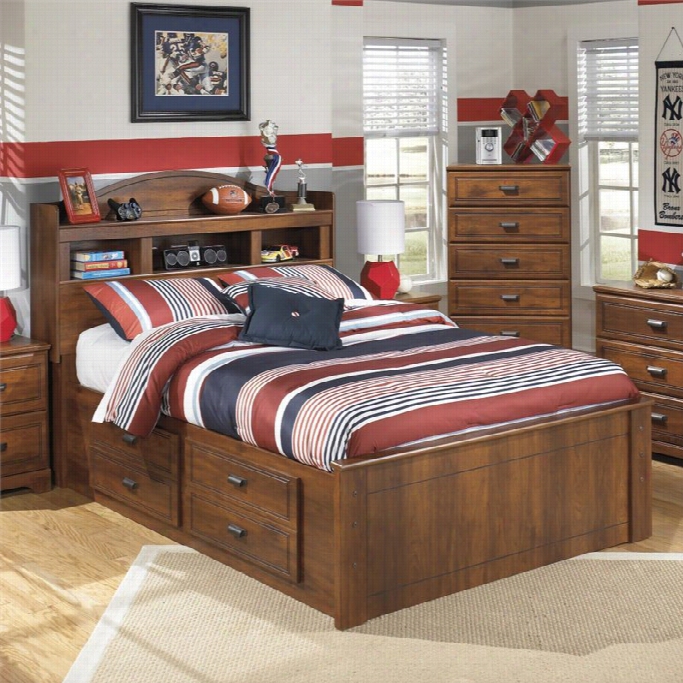 Ashley Barchan Wood Full Bookcase Drawer Bed In Brown