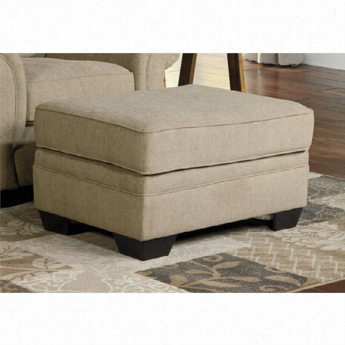 Ashley Tailya Fabric Ottoman In Barley