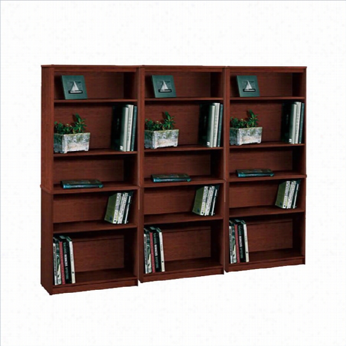 Bestar 5 Wall Bookcase In Tuscany  Brown