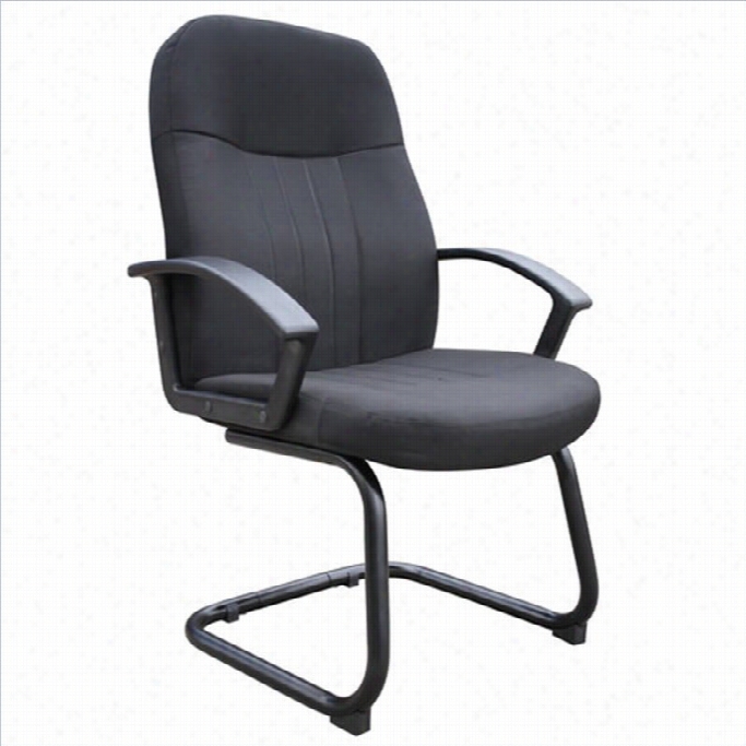 Boss Office Products Plea Fabric Guest Chair In Black