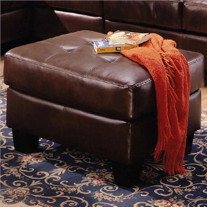 Coaster Samuel Contrmporry Leeather Ottoman In Chocolate