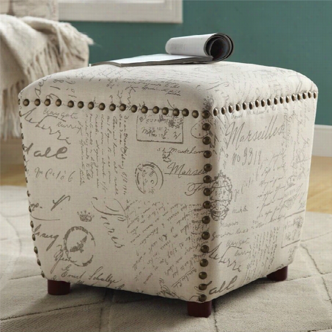 Coaster Upholstered Ottoman In Biege