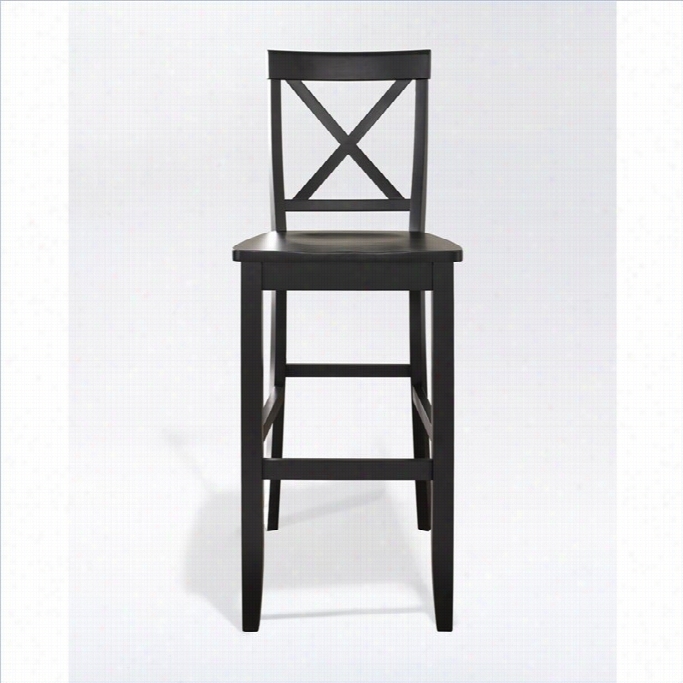 Crosleyf Urniture 30 X-back Bar Stool In Black Finish