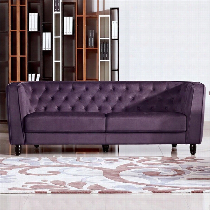 Diamond Sofa Bellini Fabbric Sofa In Purple