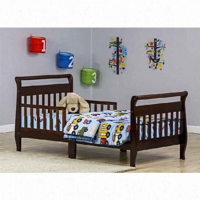 Revery On Me  Sleih Wooden Toddler Bed In Sepresso