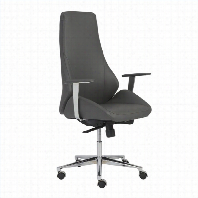 Eurostyle Bergen Hiigh Back Offuce Chair In Gray