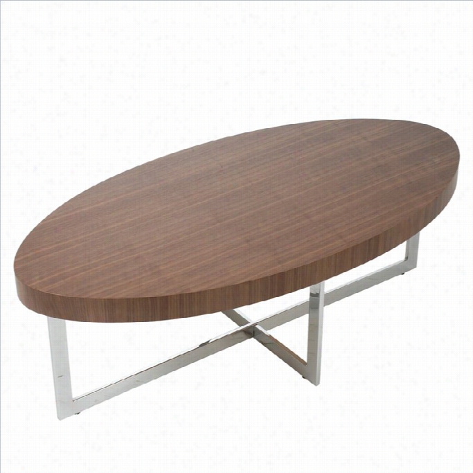 Eurostyle Oliver Oval Coffee Table In Walnut