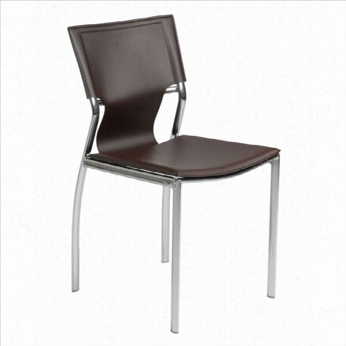 Eurostyle Vinnie Dining Chair In B Rown Leather