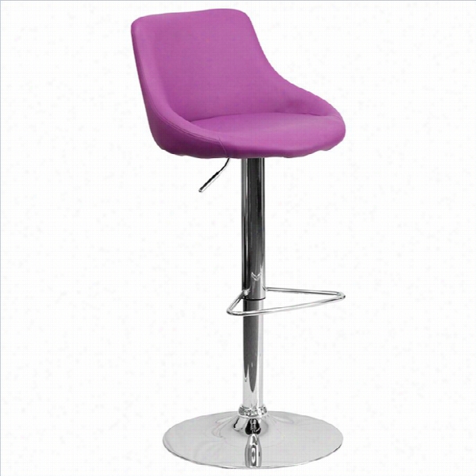 Flash Furniture 25to 34 Adjustablebucket Sea Tbar  Stool In Purple