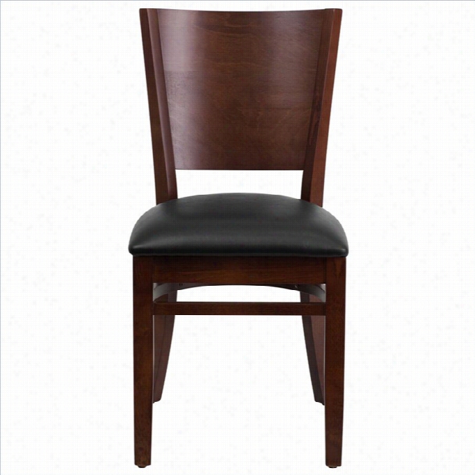 Flash Furniture Lacey Series Uppholstered Restaurant Dining Chair In Walnut An Dblack
