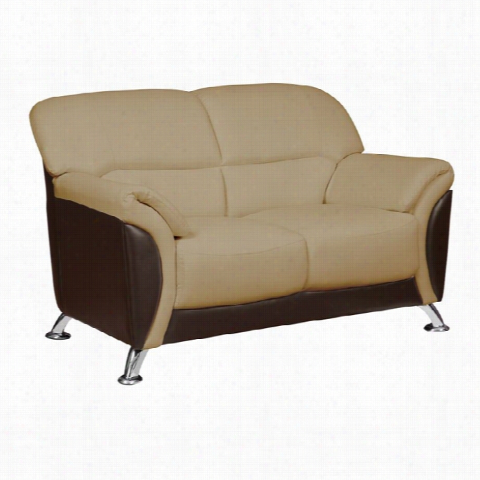 Global Furniture Usa Faux Leather Loveseat In Cappuccino