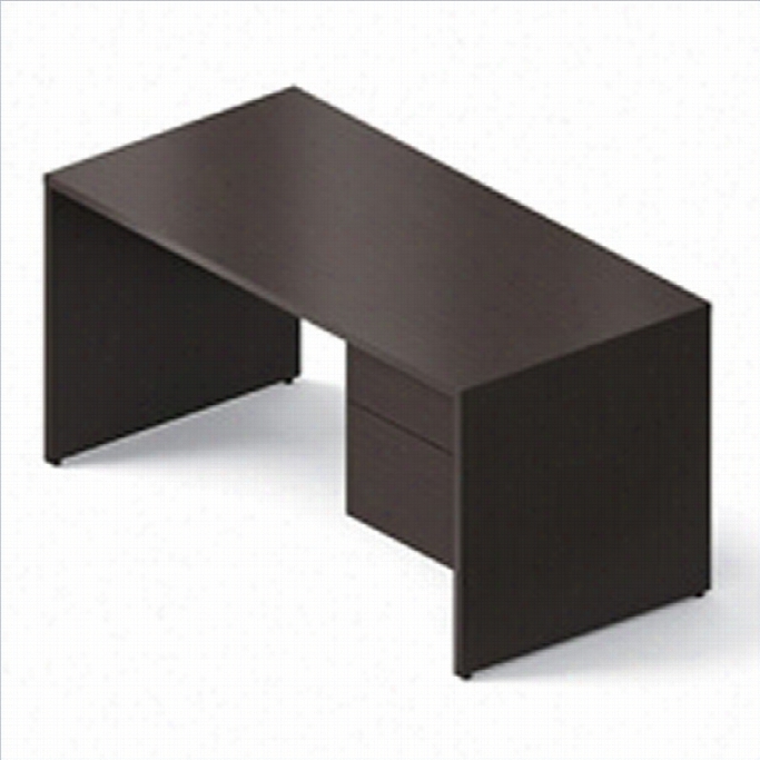 Global Genoa Single Right Pe Destal Desk In Dark Espresso